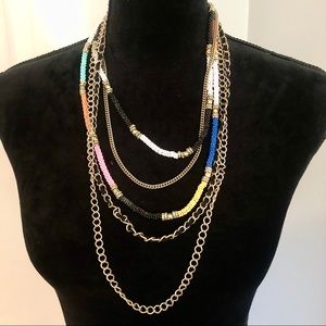 ✅ Layered Beautiful Colorful Necklace gold & color